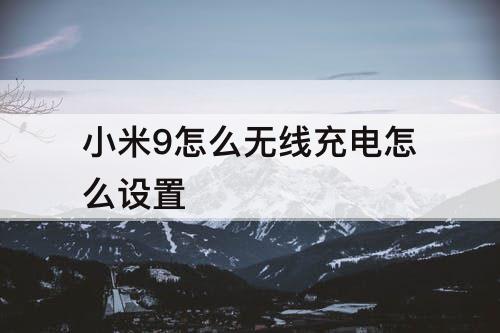 小米9怎么无线充电怎么设置