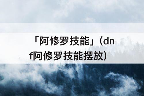 「阿修罗技能」(dnf阿修罗技能摆放)