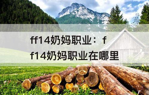 ff14奶妈职业：ff14奶妈职业在哪里