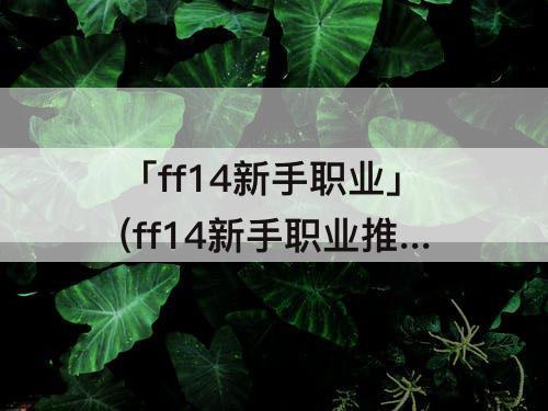 「ff14新手职业」(ff14新手职业推荐图)