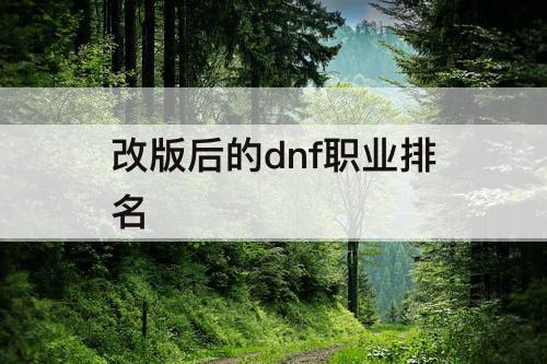 改版后的dnf职业排名