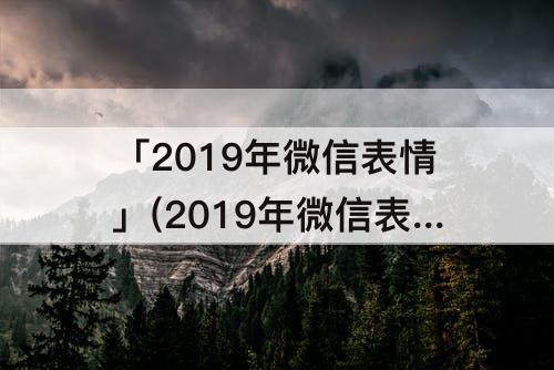 「2019年微信表情」(2019年微信表情包图解)