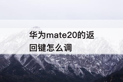 华为mate20的返回键怎么调