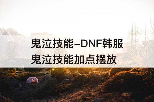 鬼泣技能-DNF韩服鬼泣技能加点摆放