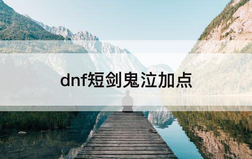 dnf短剑鬼泣加点