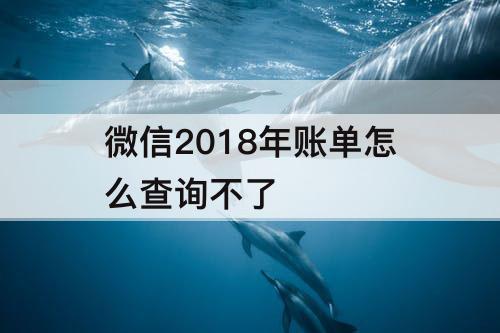 微信2018年账单怎么查询不了