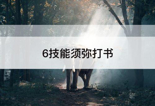 6技能须弥打书