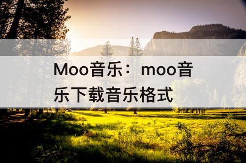 Moo音乐：moo音乐下载音乐格式