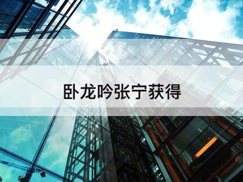 卧龙吟张宁获得