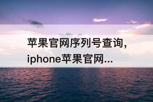 苹果官网序列号查询，iphone苹果官网序列号查询真伪