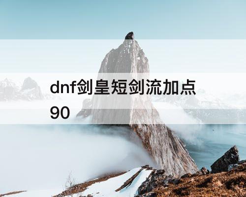dnf剑皇短剑流加点90