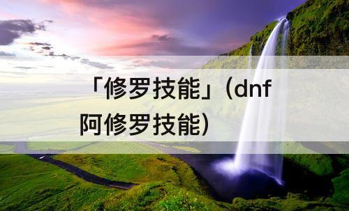 「修罗技能」(dnf阿修罗技能)