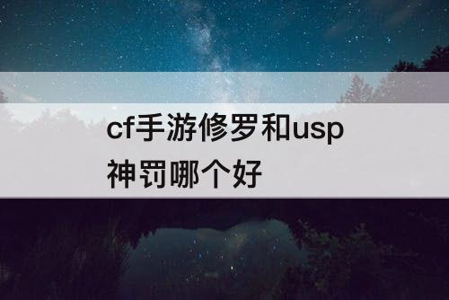 cf手游修罗和usp神罚哪个好