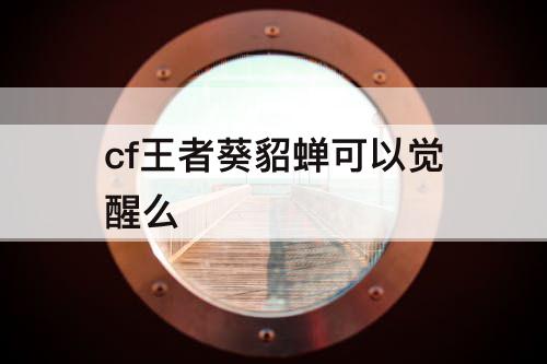 cf王者葵貂蝉可以觉醒么