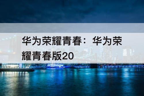 华为荣耀青春：华为荣耀青春版20